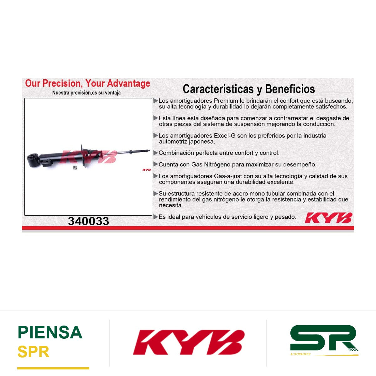 AMORTIGUADOR DELANTERO GAS EXCEL-G MITSUBISHI L200 2008-2010 KYB