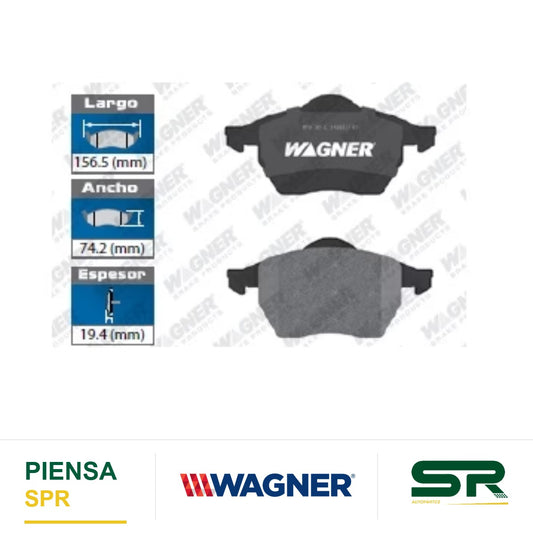BALATA SEMIMETÁLICA DELANTERA FORD GALAXY 95 / SEAT ALHAMBRADA 95 / VOLKSWAGEN GOLF CL,GL,GLS 1996-1999 / JETTA 1996-1999 / JETTA VR6 1996-2001 / PASSAT 1995-1999 / SHARAN 95 WAGNER