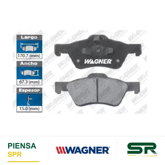 BALATA SEMIMETÁLICA DELANTERA FORD ESCAPE 2005-2006 / 2008-2012 / MAZDA TRIBUTE 06 / 2008-2011 / MERCURY MARINER 2005-2006 / 2008-2011 WAGNER