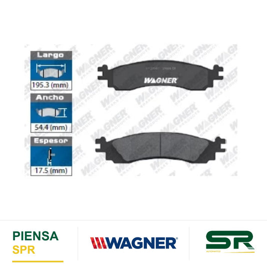 BALATA SEMIMETÁLICA DELANTERA FORD EXPLORER 2006-2010 / EXPLORER SPORT TRAC 2007-2010 / TAURUS 2011-2012 / MERCURY MOUNTAINEER 2006-2010 WAGNER