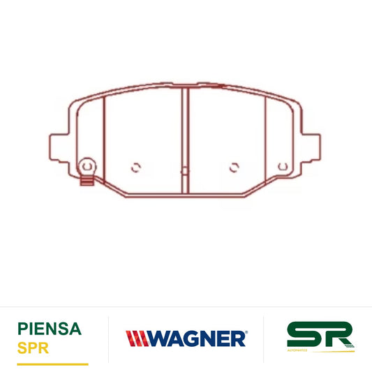 BALATA CERÁMICA TRASERA DODGE GRAND CARAVAN 2012-2013 / JOURNEY 2012-2017 / TOWN & COUNTRY 2012-2016 / VOLKSWAGEN ROUTAN 2012-2014 WAGNER