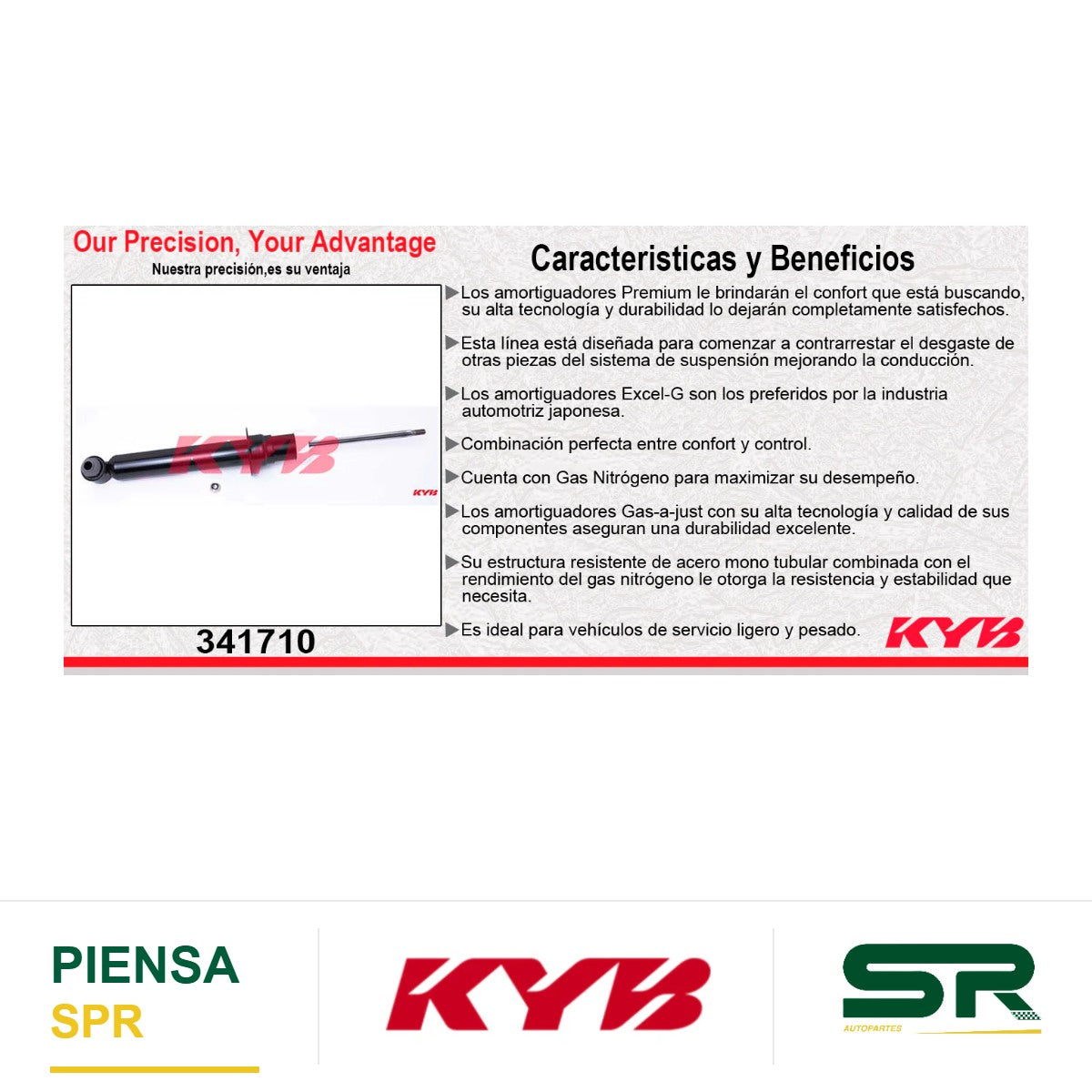 AMORTIGUADOR TRASERO GAS EXCEL-G BMW SERIE 5 (F10) - 528I - 535I - 550I (2011-2013) KYB