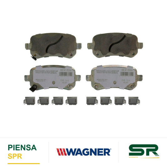 BALATA CERÁMICA TRASERA CHRYSLER TOWN & COUNTRY 2008-2011 ; DODGE GRAND CARAVAN C / ABS; S / ABS; EXC HD BRAKES, 2008-2011 ; DODGE JOURNEY 2008-2011 ; DODGE JOURNEY EXC BRE BRAKE CODE, 2012-2012 ; VOLKSWAGEN ROUTAN 2009-2013 WAGNER
