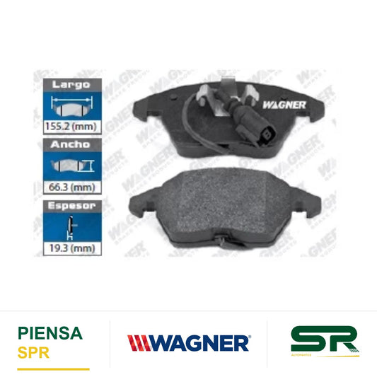 BALATA SEMIMETÁLICA DELANTERA VOLKSWAGEN JETTA WAGON 13 / GOLF 2012-2013 / GTI 2011-2013 / CC 2009-2013 / PASSAT CC 10 / AUDI A3 2011-2012 / AUDI R8 11 WAGNER