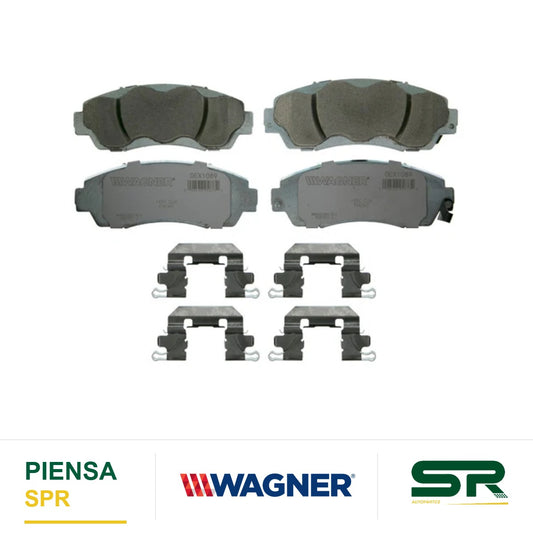 BALATA CERÁMICA DELANTERA ACURA RDX 2007-2009 ; ACURA RDX AWD 2010-2011 ; ACURA RDX FWD 2010-2011 ; HONDA CROSSTOUR AWD; FWD 2010-2011 ; HONDA CROSSTOUR FWD EXL 2012-2012 ; HONDA CR-V 2007-2011 ; HONDA ODYSSEY 2005-2010 WAGNER