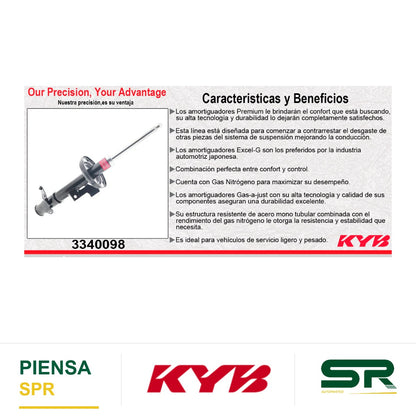 AMORTIGUADOR DELANTERO DERECHO GAS EXCEL-G HONDA ODYSSEY (2011-2012). KYB