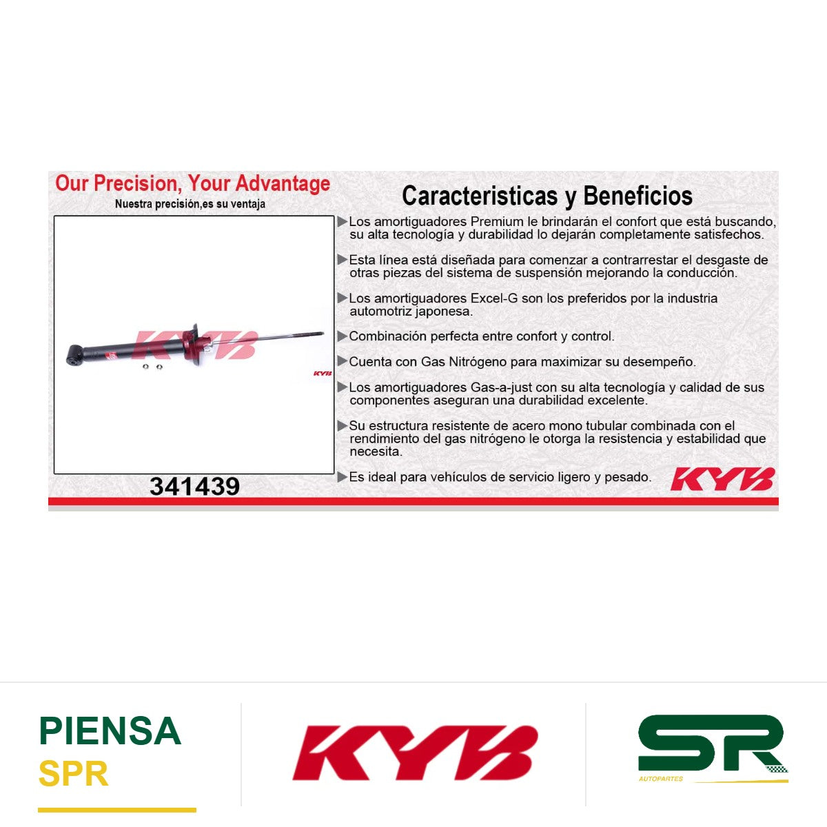 AMORTIGUADOR TRASERO GAS EXCEL-G VW GOL (2009-2012) - POINTER TODOS EXC. MODELO PICKUP (2001-2009). KYB