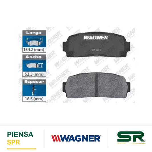 BALATA SEMIMETÁLICA DELANTERA FORD RANGER CABINA 08 / EXPLORER 2002-2006 / EXPLORER SPORT 01 / EXPLORER SPORT TRAC 1999-2003 / RANGER 2003-2009 / RANGER 2WD 2003-2008 / MOUNTAINEER 2002-2005 -, MAZDA B2300 2004-2009 WAGNER