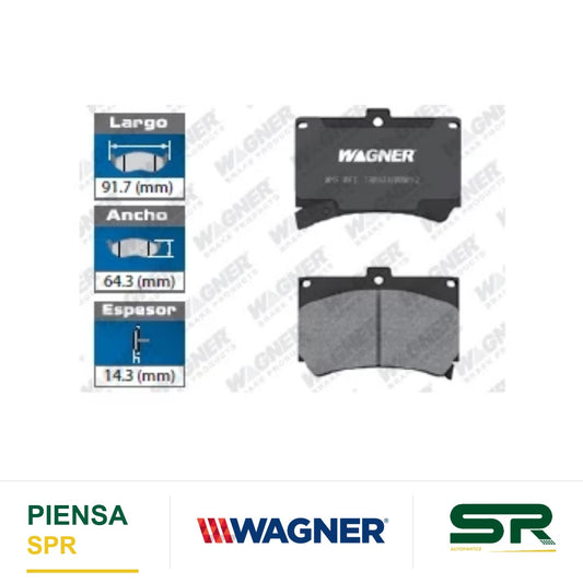 BALATA SEMIMETÁLICA DELANTERA FORD ESCORT 1991-1993 / TRACER 1992-1993 / MAZDA 323 90-919 / PROTEGE 90-989 / ASPIRE 1994-1996 WAGNER