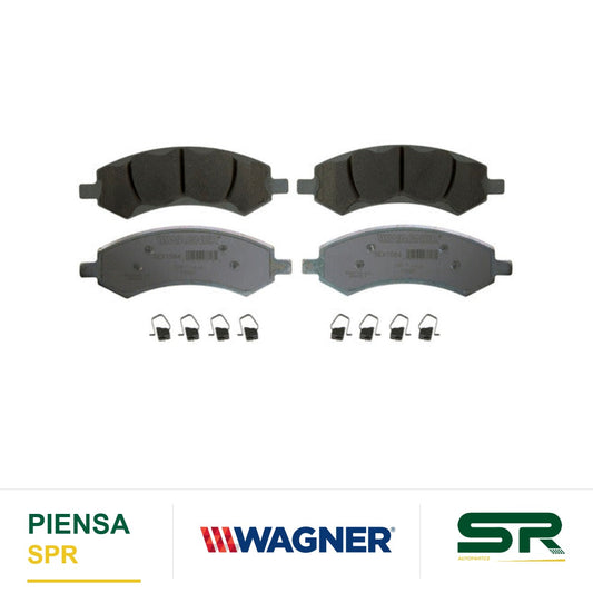 BALATA CERÁMICA DELANTERA CHRYSLER ASPEN 2007-2009 ; DODGE DAKOTA 2005-2011 ; DODGE DURANGO 2007-2010 ; DODGE RAM 1500 2006-2007 ; DODGE RAM 1500 EXCEP MEGA CAB 2006-2011 ; MITSUBISHI RAIDER 2006-2007 WAGNER