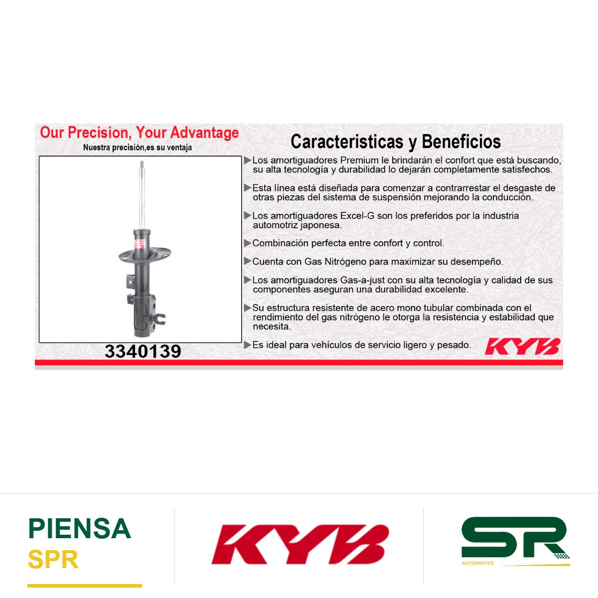 AMORTIGUADOR DELANTERO IZQUIERDO GAS EXCEL-G MAZDA CX-3 (2016-2018). KYB