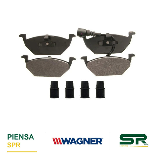 BALATA SEMIMETÁLICA DELANTERA AUDI A3 2001-2004 / VOLKSWAGEN BEETE 1999-2011 / CROSSFOX 2007-2013 / GOLF GTI 2001-2003 / GOLF A4 2000-2005 / JETTA A3 98 / JETTA A4 2000-2012 / JETTA CITY 2007-2010 / JETTA CLASICO 2008-2015 / JETTA EUROPA 2008-2010 WAGNER