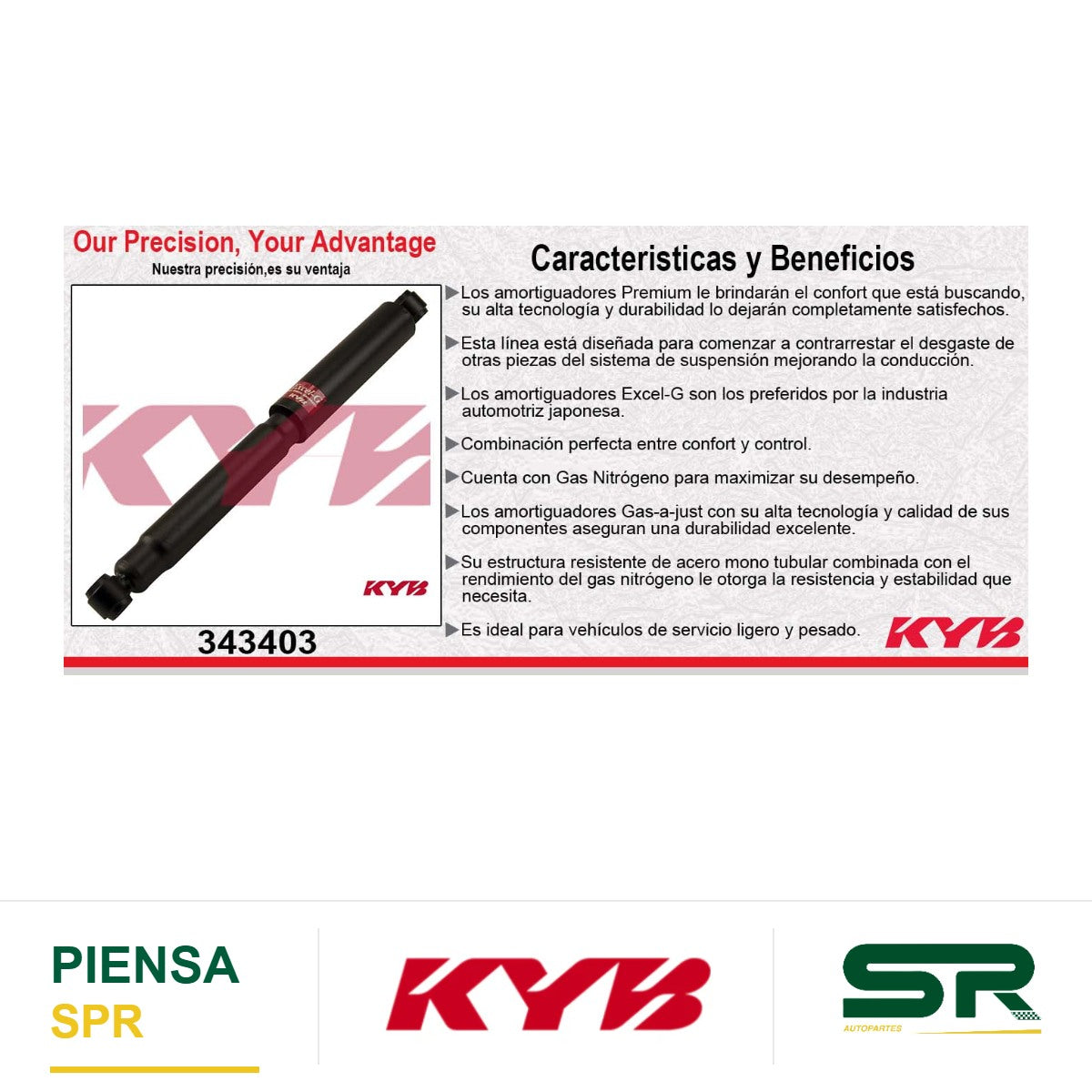 AMORTIGUADOR TRASERO GAS EXCEL-G TOYOTA. T100 4WD (1993-1998) KYB