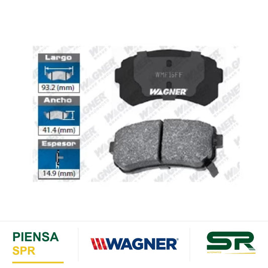 BALATA SEMIMETÁLICA TRASERA HYUNDAI ACCENT 2006-2007 / ELANTRA 2009-2010 / SONATA 15 / TUCSON 2010-2015 / KIA CADENZA 2014-2015 / FORTE 2010-2013 / FORTE KOUP 2010-2013 / FORTE 5 2012-2013 / OPTIMA 16 / RIO 2006-2007 / RIO 5 2006-2007 / SPORTAGE WAGNER