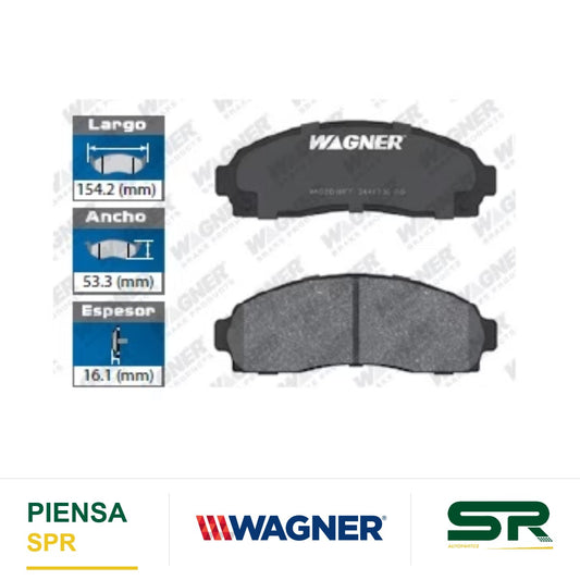 BALATA SEMIMETÁLICA DELANTERA FORD EXPLORER 2001-2005 / EXPLORER SPORT TRAC 2001-2002 / RANGER 2003-2012 / MOUNTAINEER 2002-2005 / MAZDA B2300 2003-2010 / B3000 2003-2010 / B4000 2003-2010 WAGNER