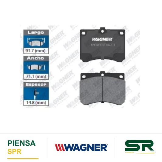 BALATA SEMIMETÁLICA DELANTERA FORD ESCORT 1991-2002 / ESCORT GT 91 / ESCORT ZX2 2000-2003 / MAZDA 323 1990-1991 / MX-3 1992-1995 / PROTEGE 1990-1998 / MERCURY TRACER 1991-2000 WAGNER