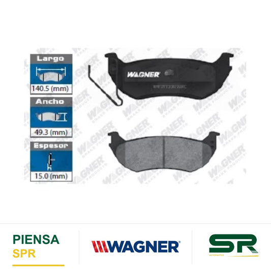 BALATA SEMIMETÁLICA TRASERA FORD ESCAPE 2006-2007 / EXPLORER 2005-2008 / EXPLORER SPORT TRAC 2007-2008 / JEEP LIBERTY 2003-2007 / WRANGLER 2005-2006 / MERCURY MARINER 2006-2007 / MOUNTAINER 2006-2008 WAGNER