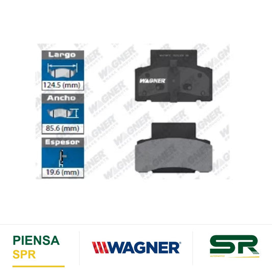 BALATA SEMIMETÁLICA DELANTERA CHEV C-30 1990-1991 / C-3500 1996-1999 / C-3500 DRW 1994-1999 / EXPRESS VAN G3500 1998-2001 / K-2500 1997-1999 / VAN G3500 1998-2001 / RAM 2500 4WD 99 / RAM 2500 1999-2001- RAM 3500 1994-2001 / RAM 4000 1999-2001 / WAGNER