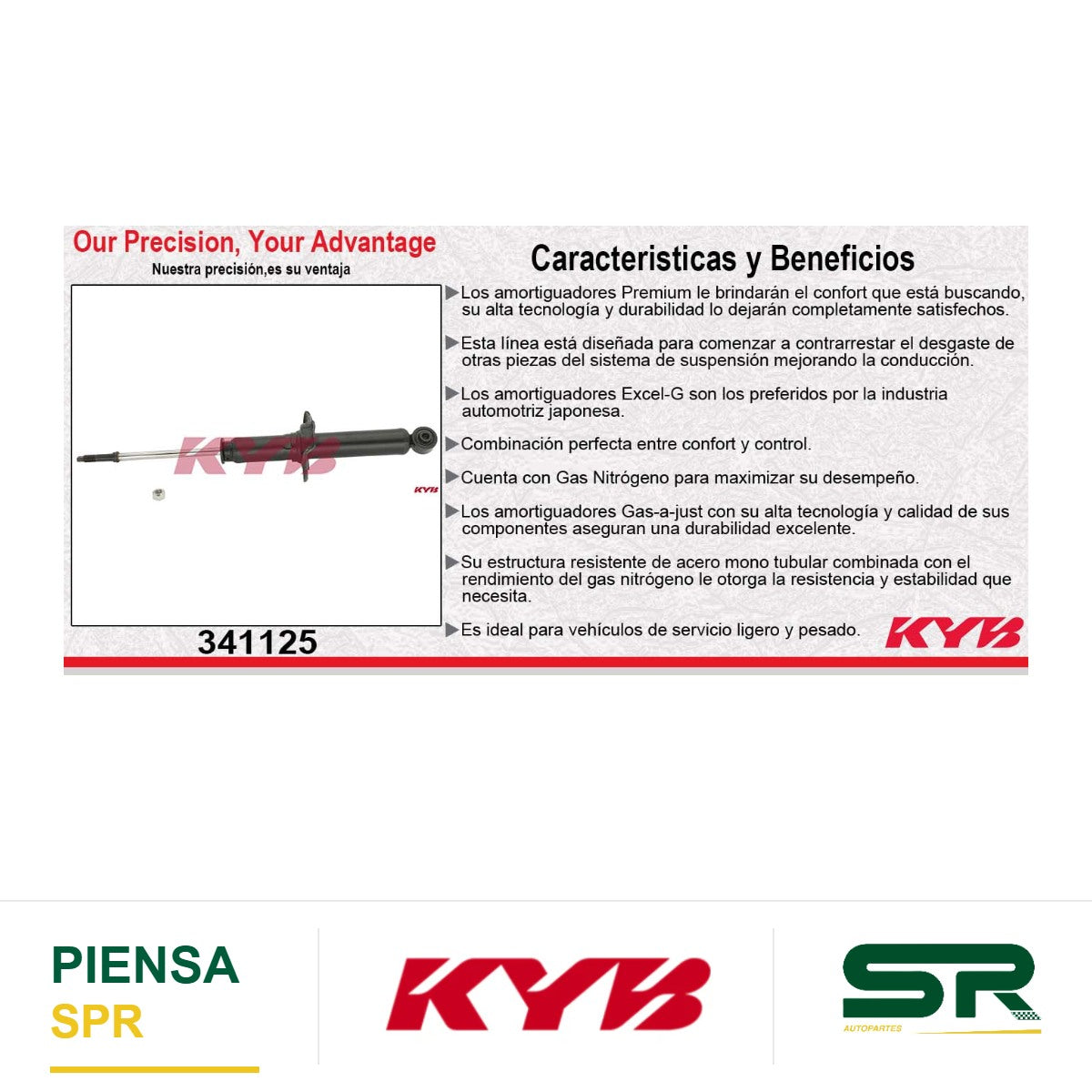AMORTIGUADOR TRASERO GAS EXCEL-G TOYOTA TERCEL (1990-1994) - PASEO (1992-1995) KYB
