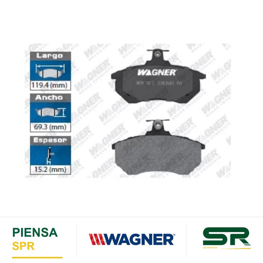 BALATA SEMIMETÁLICA DELANTERA AUDI 4000 1984-1987 / COUPE 1985-1987 / VOLKSWAGEN CABRIO 1995-1997 / DERBY 2000-2009 / GOLF A2 1985-1989 / GOLF A3 1987-1999 / JETTA A3 1987-1999 / PASSAT 1986-1997 WAGNER