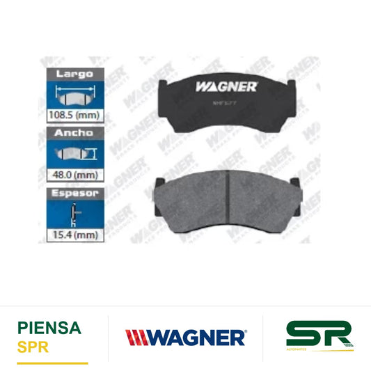 BALATA SEMIMETÁLICA DELANTERA NISSAN LUCINO GSR 1996-2000 / NX 2 0 1991-1993 / PRIMERA 90 / SENTRA 2 0 1991-1994 / SENTRA GSS 1996-1998 WAGNER