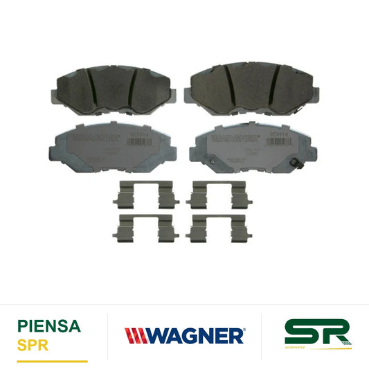 BALATA CERÁMICA DELANTERA ACURA ILX 2013-2015 / HONDA ACCORD 2004-2007 2011-2017 / CIVIC 2013-2021 / CR-V 2002-2006 2012-2016 / CR-Z 16 / ELEMENT 2003-2011 / FIT 2013-2014 / PILOT 2004-2008 WAGNER
