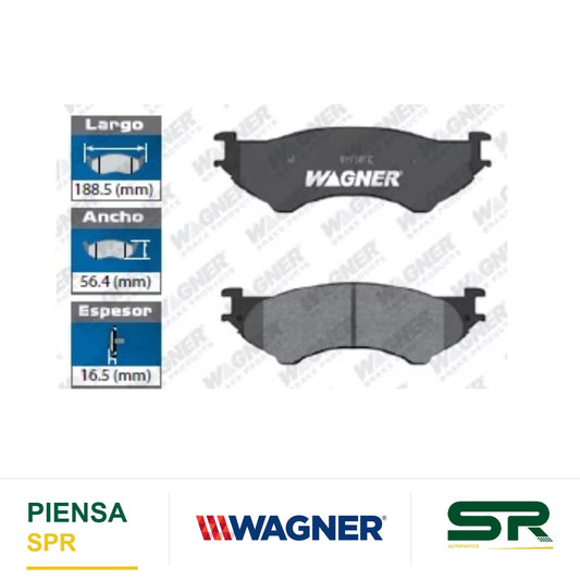 BALATA SEMIMETÁLICA DELANTERA FORD LOBO 1996-2002 / EXPEDITION 1997-2002 / F-150 2001-2002 / F-250 1997-1999 / LINCOLN NAVIGATOR 1998-2002 WAGNER