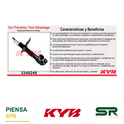 AMORTIGUADOR DELANTERO IZQUIERDO GAS EXCEL-G TOYOTA CAMRY (2018-2023). KYB