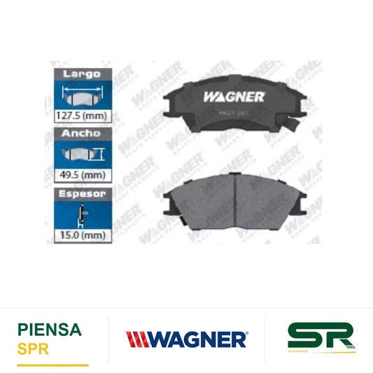 BALATA SEMIMETÁLICA DELANTERA DODGE ATITUDE 2006-2007 / VERNA 2000-2005 / HYUNDAI ACCENT 1995-2006 / EXCEL 1990-1994 / S COUPE 1991-1995 / MITSUBISHI PRECIS 1988-1994 7376-D497 WAGNER
