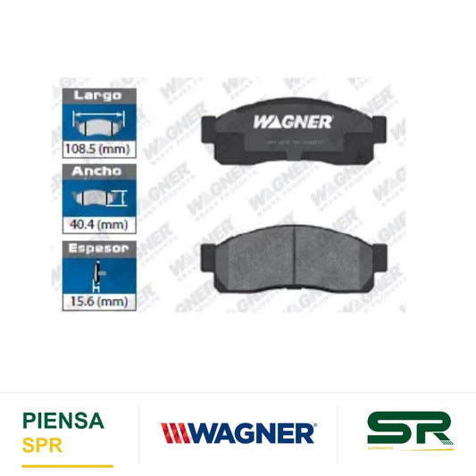 BALATA SEMIMETÁLICA DELANTERA NISSAN SAKURA 1984-1986 / SAMURAY 1986-1987 / SENTRA 1983-1990 / SENTRA GASOLINE 83 / SUNNY 1983-1990 / TSURU 1984-1991 WAGNER