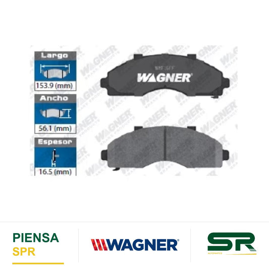 BALATA SEMIMETÁLICA DELANTERA 7532-D652 EXPLORER 1995-2001 / RANGER 1995-2002 / MAZDA B2300 1995-1997 / 2001-2010 / B2500 1998-2001 / B3000 1995-2008 / B4000 1995-2009 / MERCURY MOUNTAINEER 1997-2001 WAGNER