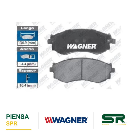 BALATA CERÁMICA DELANTERA INFINITI G20 1991-1996 / NISSAN 240SX 1989-1994 1997-1998 / AXXES 90 / SENTRA 2000-2006 / STANZA 1990-1992 WAGNER