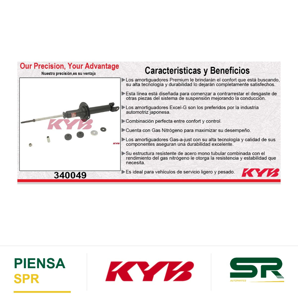 AMORTIGUADOR TRASERO GAS EXCEL-G ACURA TL (2012-2013) - TSX EXC. V6 (2009-2012). KYB