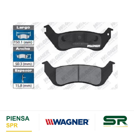 BALATA SEMIMETÁLICA TRASERA FORD CROWN VICTORIA 2003-2011 / RANGER 2010-2011 / LINCOLN TOWN CAR 2005-2011 / MERCURY GRAND MARQUIS 2003-2011 WAGNER