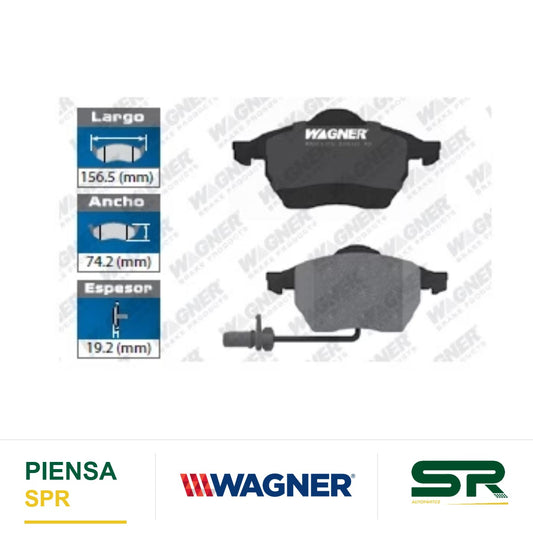 BALATA SEMIMETÁLICA DELANTERA AUDI A6 2002-2004 / S4 2002-2004 / TT 2000-2007 / A4 1998-2001 / SEAT TOLEDO 2001-2004 / LEON 2001-2008 / VOLKSWAGEN CABRIOLET 05 / GOLF GTI 2003-2007 / BEETLE 2000-2011 / GOLF A3 1992-1999 / GOLF A4 2000-2007 / GL WAGNER