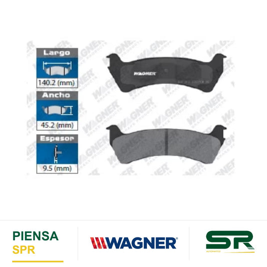 BALATA SEMIMETÁLICA TRASERA FORD EXPLORER 1995-2004 / EXPLORER SPORT TRAC 2002-2005 / RANGER 1998-2002 / MOUNTAINEER 1997-2001 WAGNER