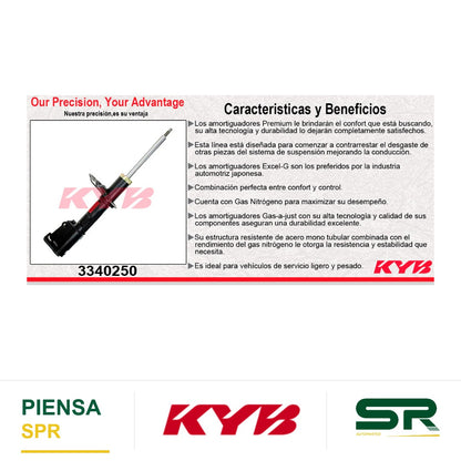 AMORTIGUADOR DELANTERO IZQUIERDO GAS EXCEL-G DODGE JOURNEY (2014-2020). KYB