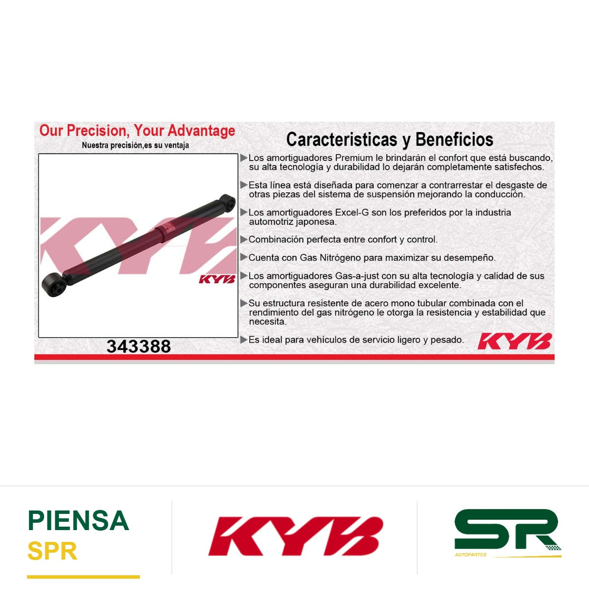 AMORTIGUADOR TRASERO DERECHO GAS EXCEL-G NISSAN PATHFINDER (1995-1998) KYB