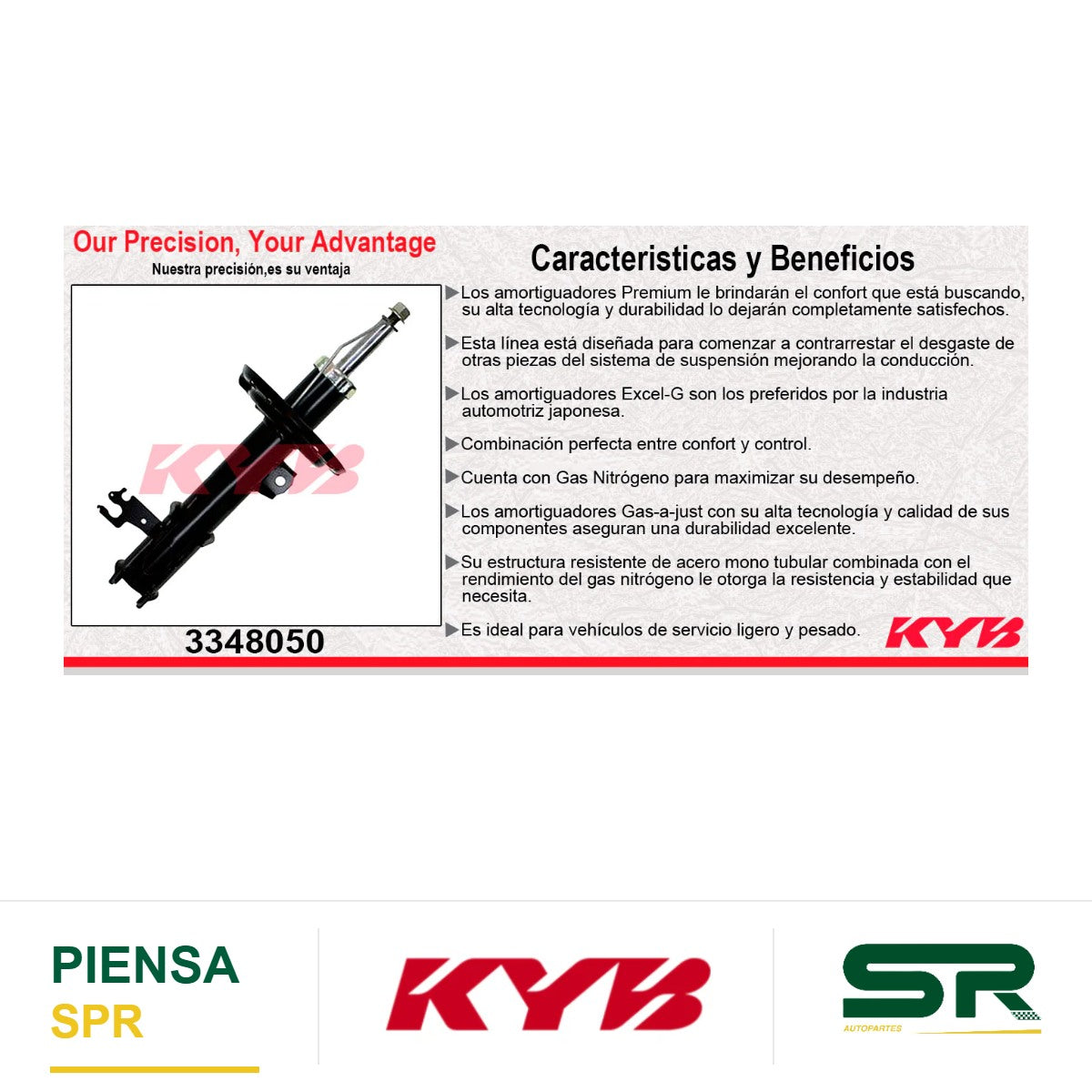 AMORTIGUADOR DELANTERO IZQUIERDO GAS EXCEL-G CHEVROLET VECTRA EXC. SUSP. ELECTRONICA (2003-2008) KYB