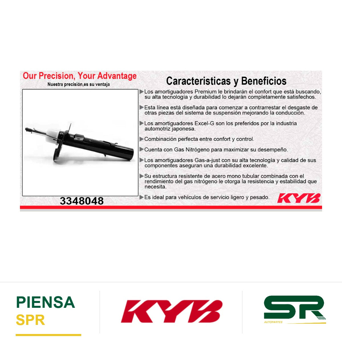 AMORTIGUADOR DELANTERO IZQUIERDO GAS EXCEL-G FORD ESCAPE (13). KYB