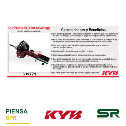 AMORTIGUADOR DELANTERO DERECHO GAS EXCEL-G PEUGEOT EXPERT VAN L4 2.0 TDI 9 PASAJEROS (2018-2020). KYB