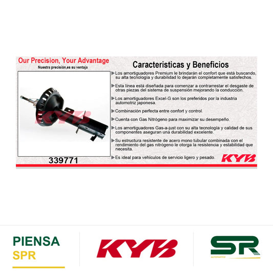 AMORTIGUADOR DELANTERO DERECHO GAS EXCEL-G PEUGEOT EXPERT VAN L4 2.0 TDI 9 PASAJEROS (2018-2020). KYB
