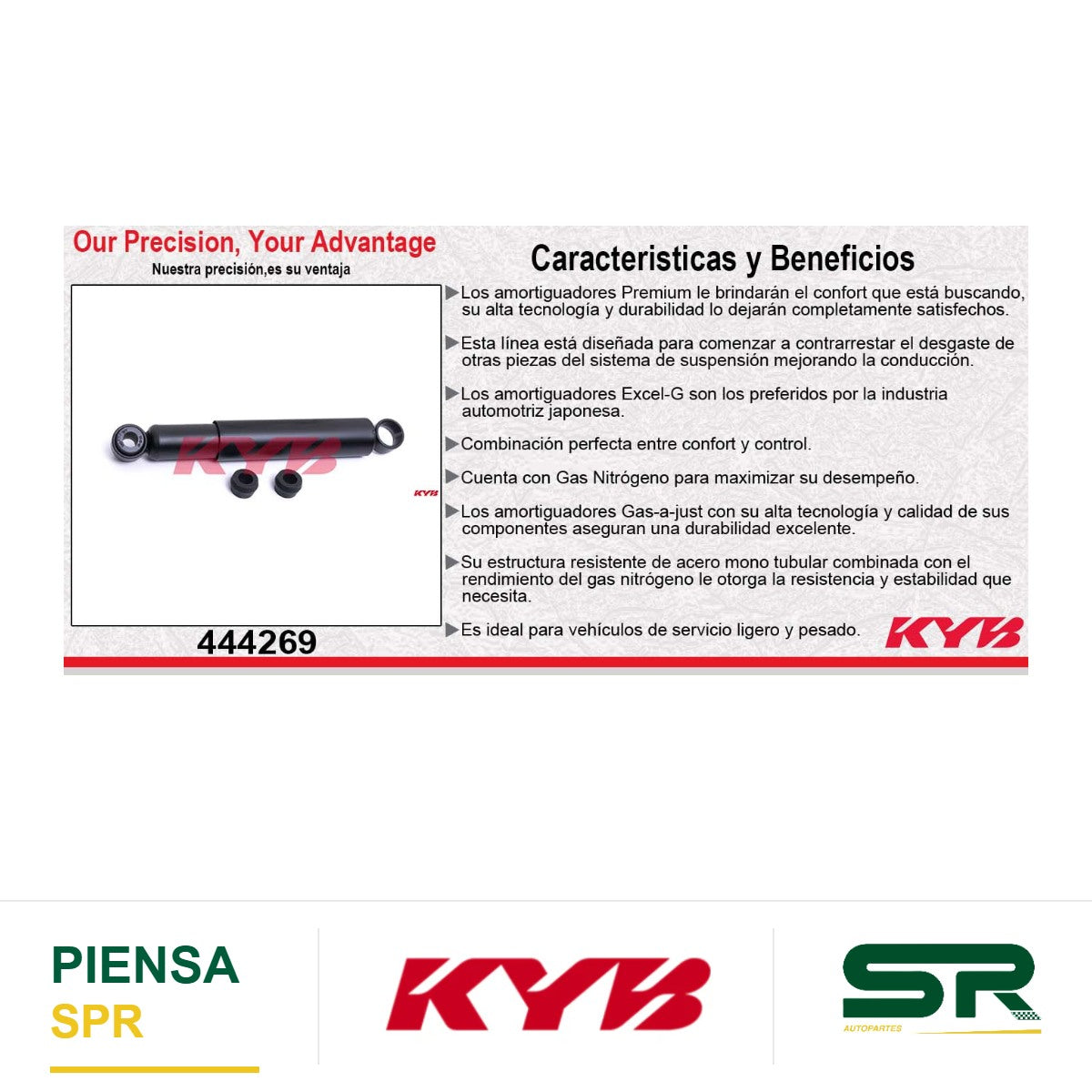 AMORTIGUADOR TRASERO HIDRÁULICO ISUZU ELF 300 (2006-2008) - ELF 400 (2007-2008) KYB