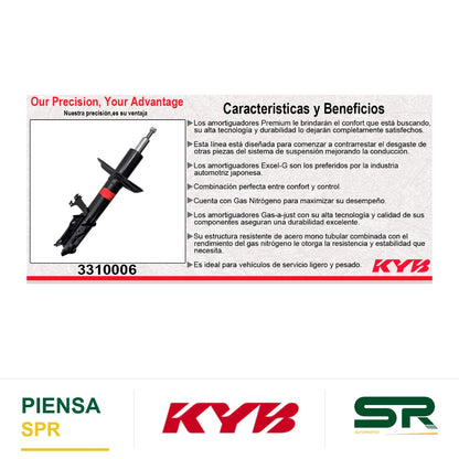 AMORTIGUADOR DELANTERO DERECHO GAS EXCEL-G TOYOTA HIACE (2020-2024). KYB