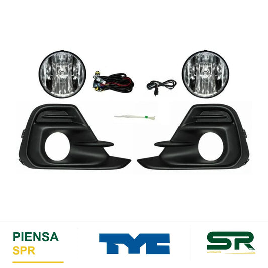 FARO DE NIEBLA LÍNEA NUEVA CROMADA JUEGO CHEVROLET SPARK 2016-2018 C / PARRILLA S / FILO TYC