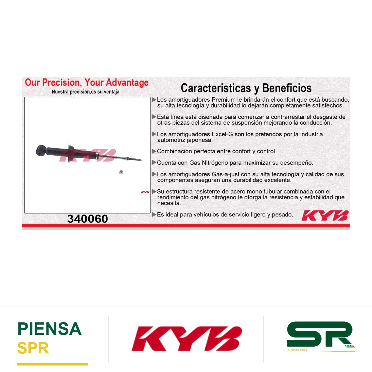 AMORTIGUADOR TRASERO DERECHO GAS EXCEL-G MITSUBISHI ASX (2013-2015) - OUTLANDER SPORT (2014-2020). KYB