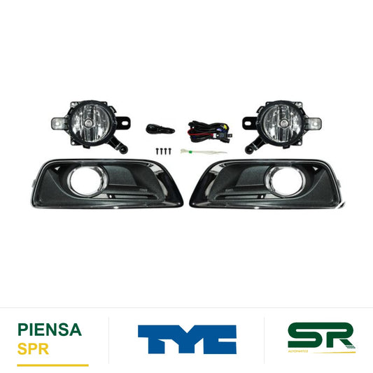 FARO DE NIEBLA CROMADA JUEGO CHEVROLET MALIBU 2013-2015 C / PARRILLA FILO TYC
