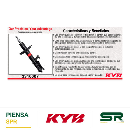 AMORTIGUADOR DELANTERO IZQUIERDO GAS EXCEL-G TOYOTA HILUX (2020-2022). KYB