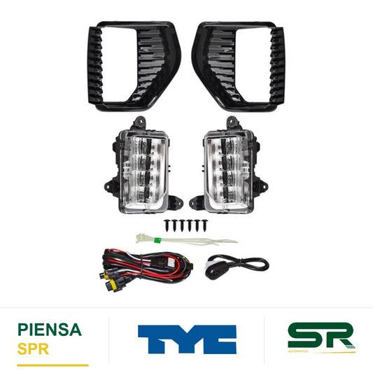 FARO DE NIEBLA JUEGO LED CHEVROLET GMC SIERRA 2019-2021 5.4 C / PARRILLA TYC