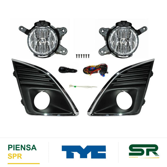FARO DE NIEBLA CROMADA JUEGO CHEVROLET CRUZE 2013-2014 C / PARRILLA FILO TYC